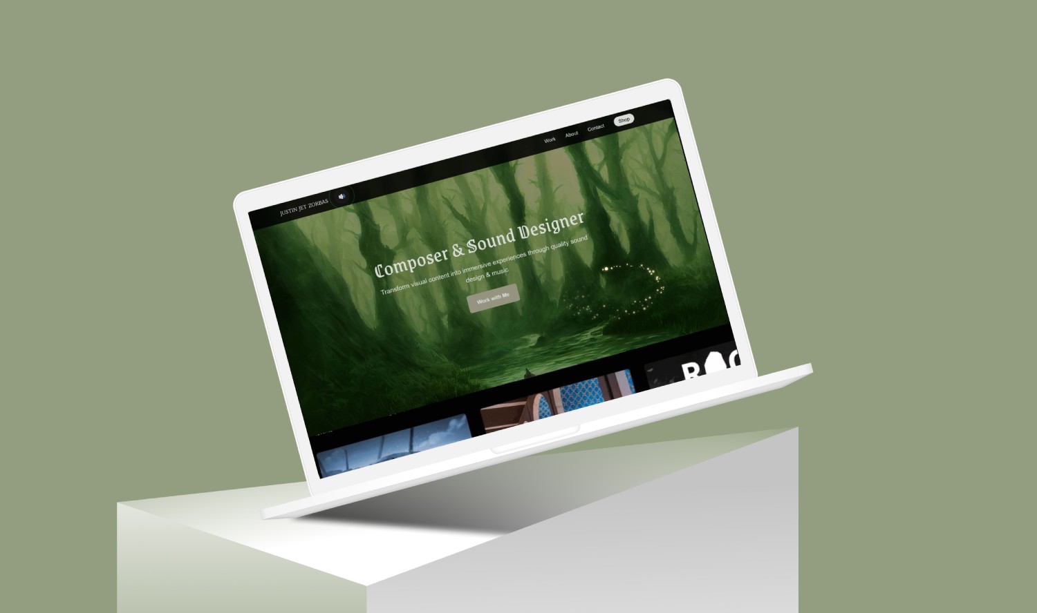 Dark forest inspired color palette and Grenze Gotisch typography